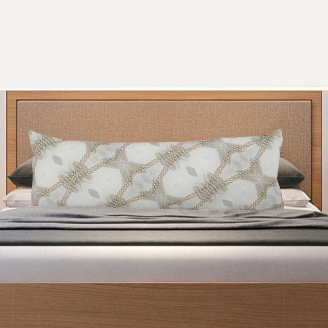 Coussins Longs Strands de perles élégant élégant élégant blanc (Créateur téléchargé)