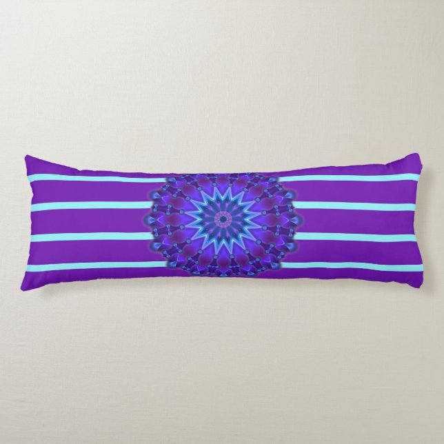 Coussins Longs Stripes Motif wride violet & Mandala + backg. (Devant)