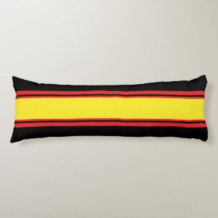 Coussins Longs Stripes sport jaune rouge + votre couleur de dos
