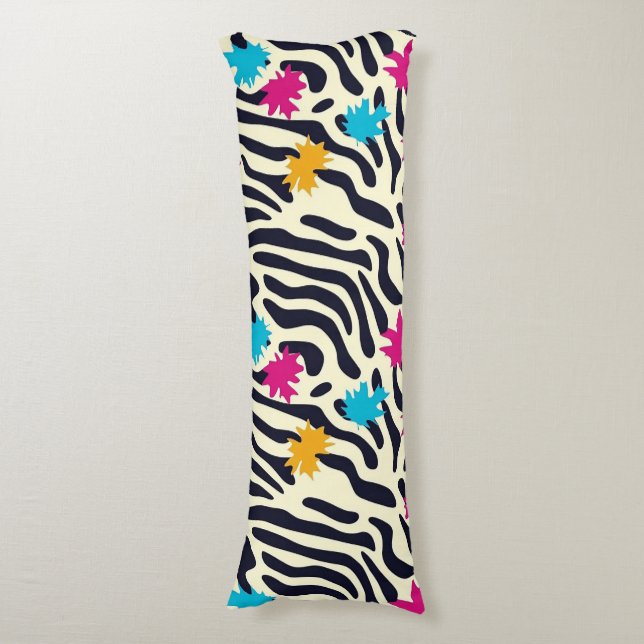 Coussins Longs Stripes zébrées Abstraites avec pellicule de peint (Devant (Vertical))