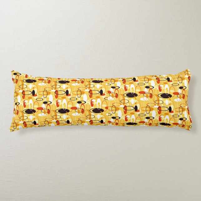 Coussins Longs Style abstrait jaune et noir moderne (Devant)