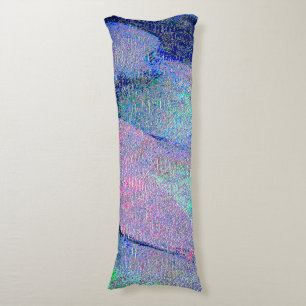 Coussins Longs Style cuir ciré avec peinture usée, bleu