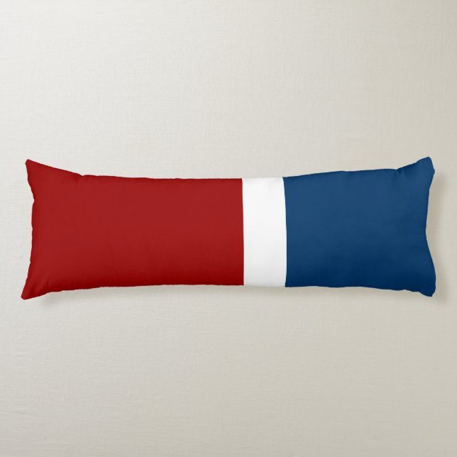 Coussins Longs Style de bloc de couleur bleu blanc (Devant)
