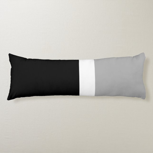 Coussins Longs Style de couleur gris blanc noir (Devant)