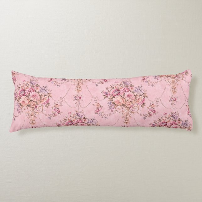 Coussins Longs Style victorien rose français antique Rococo flora (Devant)
