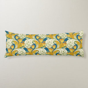 Coussins Longs Style William Morris Tulp Tissu Floral Art Teal et