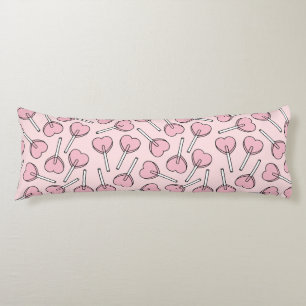 Coussins Longs Sucettes roses, sucettes en forme de cœur, motif d