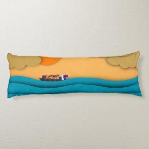 Coussins Longs Sunrise Ocean Ship Sun Sunset