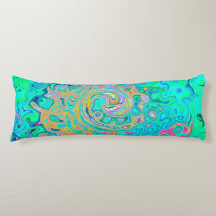 Coussins Longs Super Abstrait Rainbow Liquid Swirl