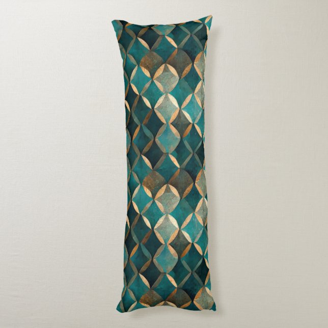 Coussins Longs Super Luxe Turquoise & Or (Dos (Vertical))