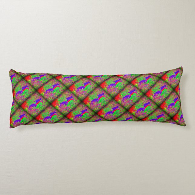 Coussins Longs super sirène hippie violette rétro (Dos)