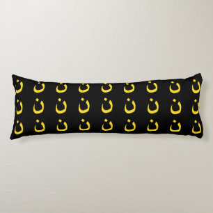 Coussins Longs Symbole Christian Nazarene en jaune sur noir
