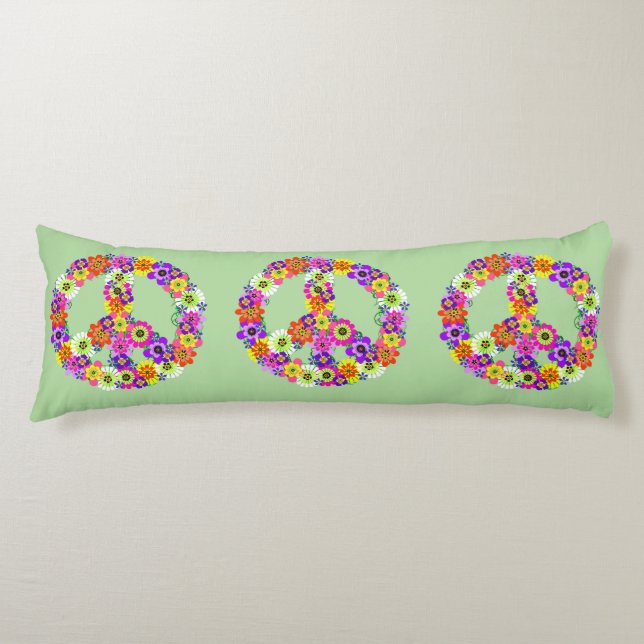 Coussins Longs SYMBOLE DE LA PAIX Floral (Devant)