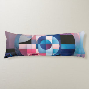 Coussins Longs Symétrie céleste : formes géométriques bleues et r