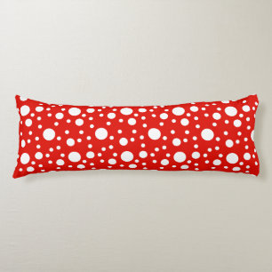 Coussins Longs Tache à pois rouges et blancs