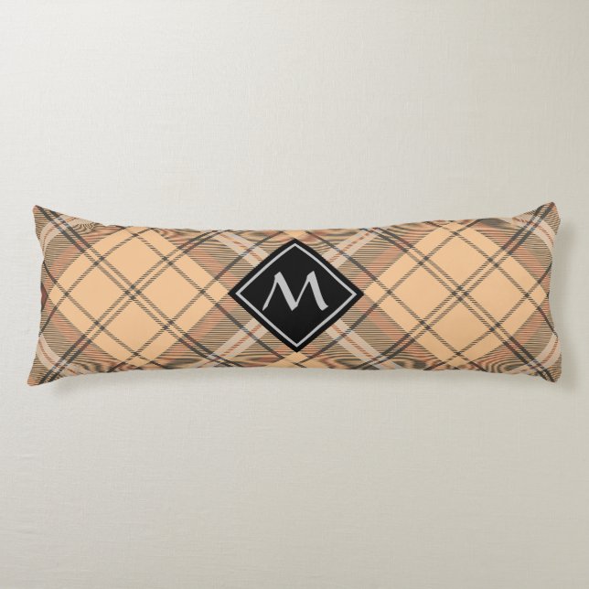 Coussins Longs Tartan beige et Brown (Devant)