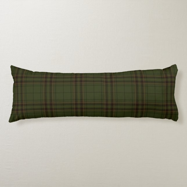 Coussins Longs Tartan écossais Brown noir vert foncé (Devant)