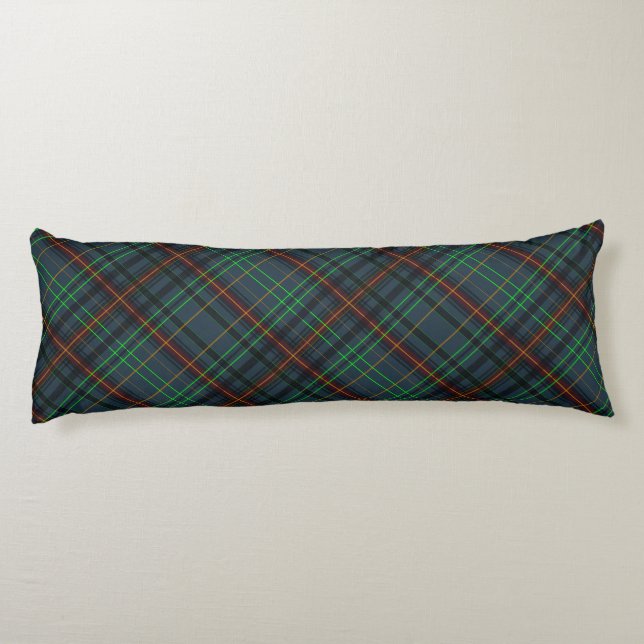Coussins Longs Tartan en bleu, orange, vert... (Dos)