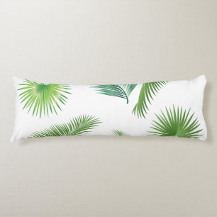 Coussins Longs Tendance de l'aquarelle Feuille de palmiers tropic