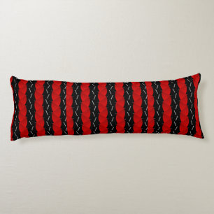 Coussins Longs tendance motif noire rouge