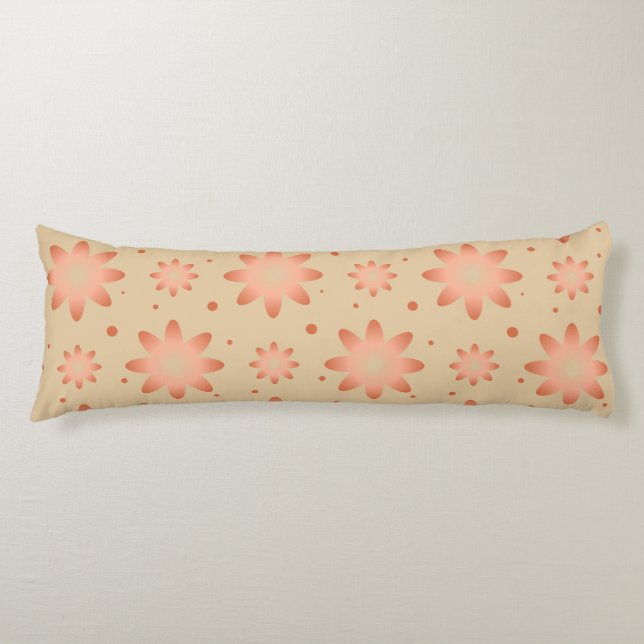 Coussins Longs Terracotta orange et sable beige délicat marguerit (Devant)