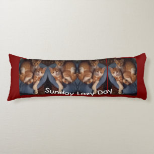 Coussins Longs Texte de photo de chat personnaliser ,