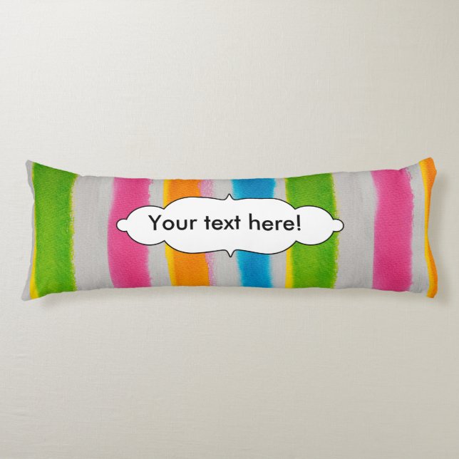 Coussins Longs Texture de rayures d'aquarelles (Devant)