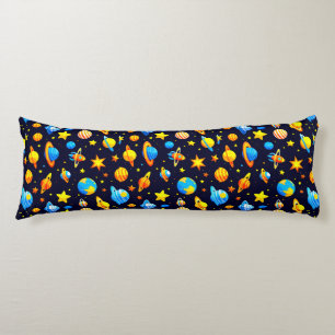 Coussins Longs Thème spatial coloré avec planètes