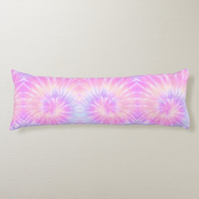 Coussins Longs Tiedye Pastel Rainbow Spirale Hippie Tie Dye (Devant)