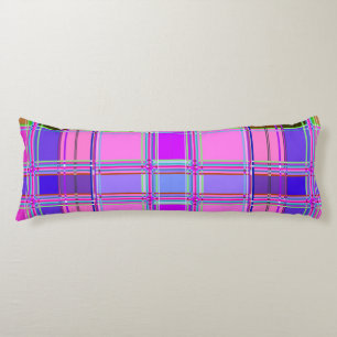 Coussins Longs Tissu à carreaux rose motif Madras