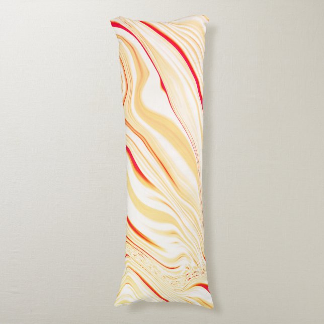 Coussins Longs Tissu ondulé aux tons beige clair, courbe rose rou (Devant (Vertical))