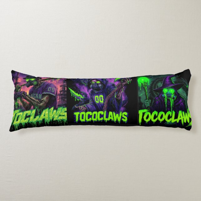 Coussins Longs TOCOCLAWS Sorcier Mort-Vivant : Masque à Gaz Crâne (Devant)