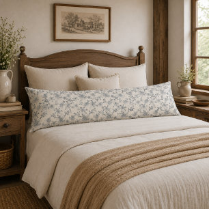 Coussins Longs Toile de Jouy botanique oiseaux campagne rustique