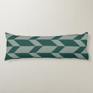 Coussins Longs Tons Gras Deux Tons Flèche Chevron Gris Vert