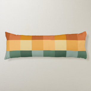 COUSSINS LONGS TONS VERT & ORANGE BLOCS & POIS