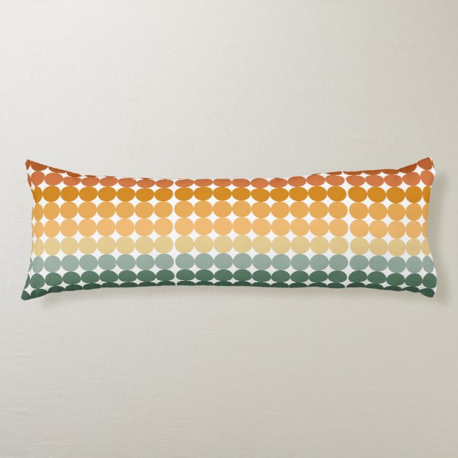 COUSSINS LONGS TONS VERT & ORANGE POIS (Devant)