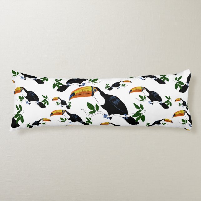 Coussins Longs Toucans Tropicaux - Jungle Ludique (Devant)
