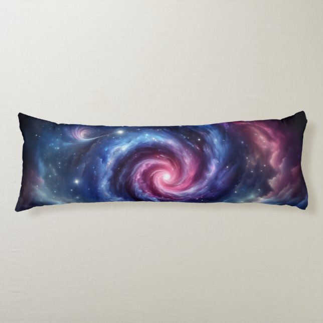 Coussins Longs Tourbillon Cosmique - Conception de Galaxie (Devant)