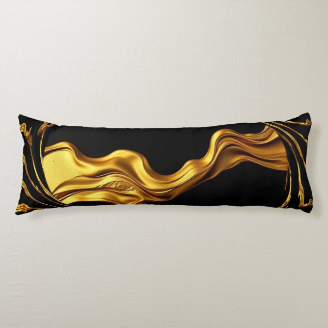 Coussins Longs Tourbillon Opulent Liquide Or Noir Monochrome Chri (Devant)