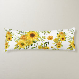 Coussins Longs Tournesol à l'aquarelle 8
