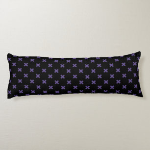 Coussins Longs Traces croisées ultra violettes sur noir