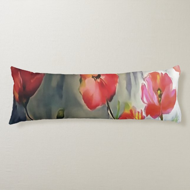 Coussins Longs "Tranquil Buds Blowing In the Wind Painting (Devant)