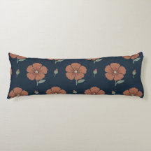 Traversin Terracotta Floral Moody Blue