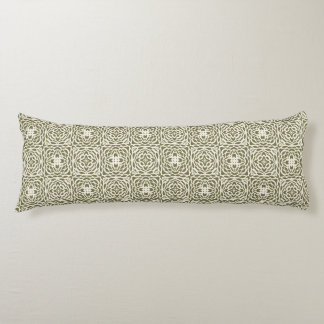 Coussins Longs Treillis floral olive