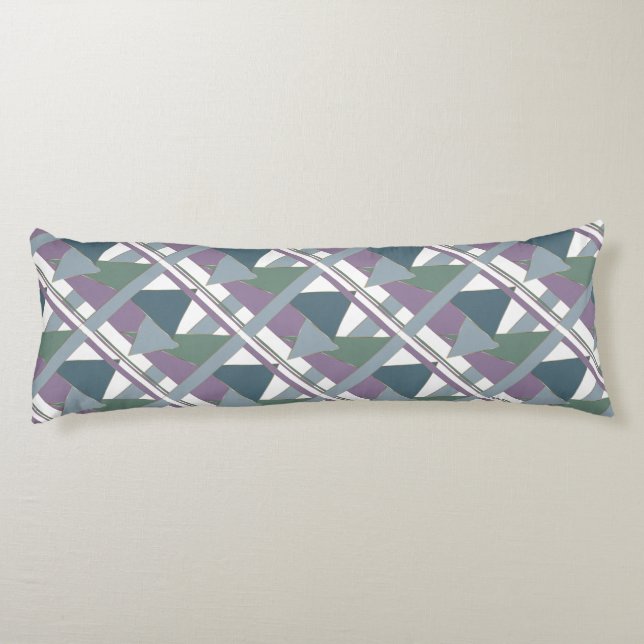 Coussins Longs Triangle géométrique Motif bleu violet vert (Dos)