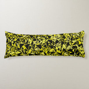 Coussins Longs Triangle noir vert jaune Motif sans couture