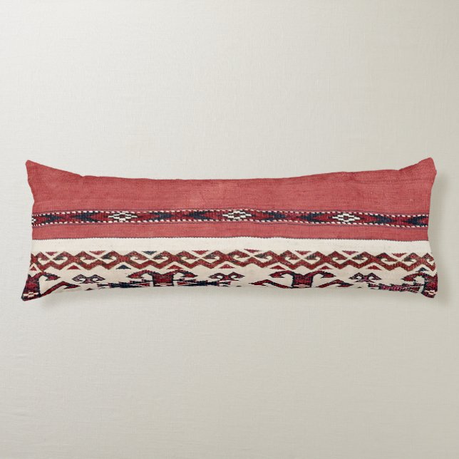 Coussins Longs Triangle Striangle Kilim III Rouge Noir Blanc  (Devant)