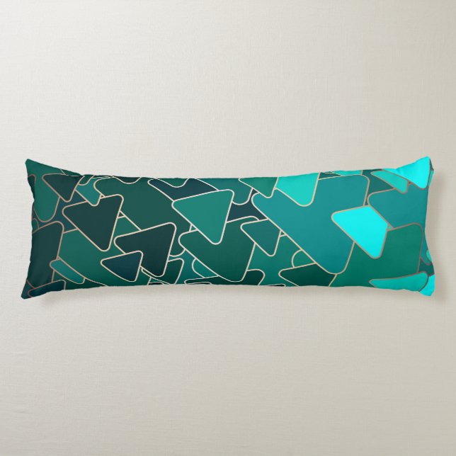 Coussins Longs Triangle Turquoise Abstrait (Devant)