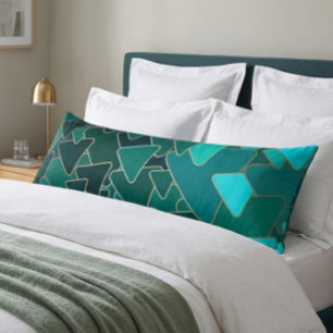 Coussins Longs Triangle Turquoise Abstrait