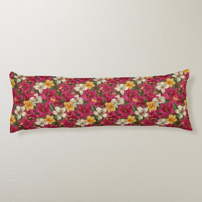 Coussins Longs Tropical Floral Intérieurs Chauds en Mousse à Mémo (Dos)